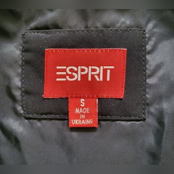 ESPRIT Quilted Jacket with Hood Full Zip Black Size Small - Picture 8 of 10